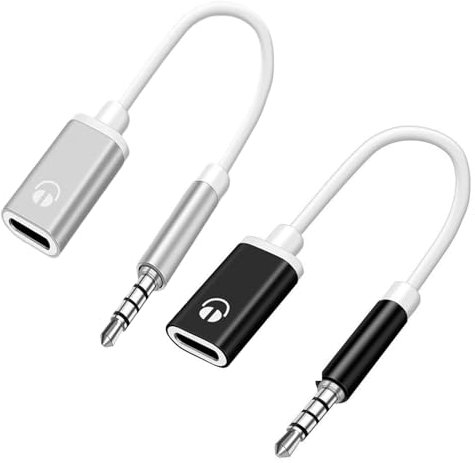 Câble USB C 3,5mm Jack, 2 Pièce Cable Jack Adaptateur Casque,Câbles Audio 3,5 Mm Mâle Type C Femelle, Écouteur À Tête Plate Femelle Typec, Câble Auxiliaire 3,5 Mm Mâle Ver S Type C Femelle Pour Casque