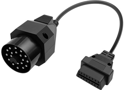 Hoembpn OBD1 20 Pin Male to OBD2 16 Pin Female Diagnostic Extension Cable, Diagnostic Scanner Cable Connector Adapter for Fault Detection Tools E36/E38/E39/E46/E53/Z3