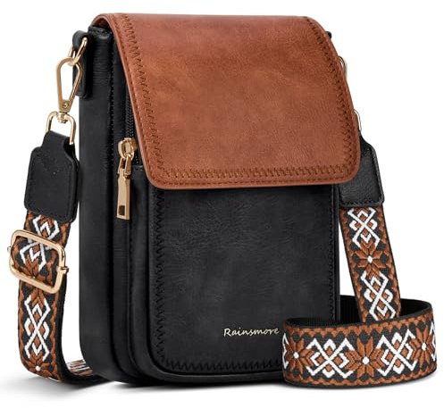 RAINSMORE Handytasche zum Umhängen PU Leder Handy Umhängetasche Damen Klein