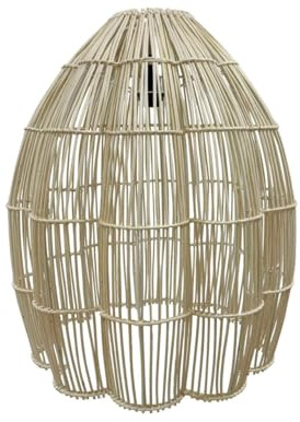 Avila Lampenschirm aus Rattan, Boho-Stil, Höhe 60 cm, für elektrische Fassung E27