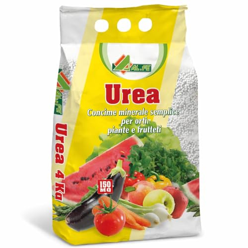 4 KG Concime Prato Primavera, Urea N 46%, Orto CE Azotato per Prato e Colture Fertilizzante, Minerale ad Alta Concentrazione per Crescita Rapida e Nutrimento Progressivo del Terreno