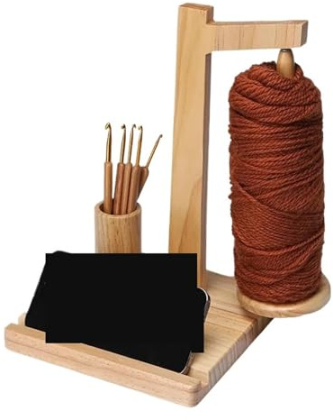 Rotationsspinner aus Holz, Garnhalter mit Halter, Spinn- und Strickwerkzeuge, Häkelhalter, Fadenspulenwickler für Stickerei, Quilten, Nähen