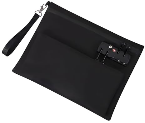 ZYOUQI Doppelter Passcode-Schloss gegen Einbruch verschlüsselte Laptoptasche für und Computer-Sicherheit, Maße: 29,5 x 22,6 x 25,4 cm, professionelle Nutzung, Schwarz , 29x22cm