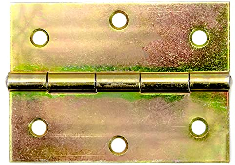 * Scharniere gelb verzinkt | halbbreit und breit | 5 Größen wählbar: 80 x 58 mm – 160 x 35 mm - 200 x 35 mm – 250 x 40 mm - 300 x 40,5 mm | Beschläge für Türen, Möbel, Deckel, Kisten (10, 80 x 58)