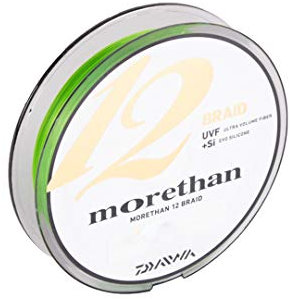 DAIWA MORETHAN 12 Braid EX+SI 135m 0 16mm 14/30 86lbs limettengrün Rundgeflochtene Schnur 12695-016