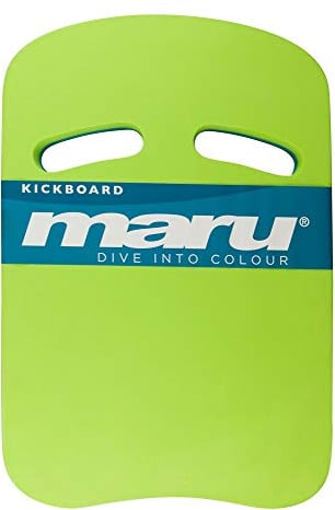 MARU Swimming Kickboard Swim Aid, Pool Float for Adults and Kids, Swim Sports Training Equipment, Improve Body Position and Balance in the Water (Lime/Blue, One Size)
