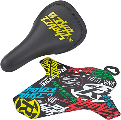 Reverse Nico Vink Shovel & Shred MTB FR Downhill Fahrrad Sattel schwarz/gelb