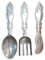 MichaelNoll Posate decorative da parete in alluminio argento da appendere ornamenti in metallo – decorazione da parete per soggiorno e cucina – XXL 64 cm