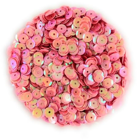 Angel Malone ® 15g (±) 1200 pcs. 6-7mm in Diameter Premium Quality Cup Sequins DIY Arts Crafts Making - UK Seller (Classic Pink)