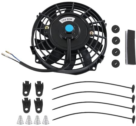 JDMSPEED New Universal 12V Slim Electric Radiator Cooling Fan Push Pull 7 Inch Mount Kit