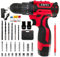 LMYJ Cordless Drill Driver, 18V Combi Drill, 31PCS Electric Screw Driver Set, 35Nm Variable Speed Multifunctional Rechargeable Power Drill Screwdriver Tool Starter Kit with Dual Battery 1500mAh Li-ion