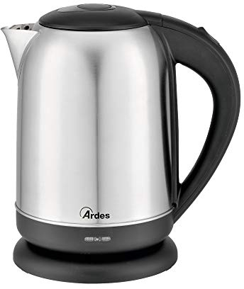 Ardes AR1K41 Bollitore KETTY INOX 2 Elettrico in Acciaio Inox Capacità 1,7 Litri 7 Tazze, Autospegnimento, Bollitura Rapida e Silenziosa di Tè, Tisane, Acqua
