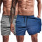 Agilelin Herren Sporthose,Training Kurze mit Tasche,Quick Dry Laufhose (Grau/Blau/M)