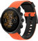 Yikamosi 24MM Dual Color Schnellverschluss Weiches Silikon rostfreiem Metallverschluss Ersatzbänder für Frauen und Männer Kompatibel mit Suunto 7/Suunto 9/9 Baro,Orange/Schwarz