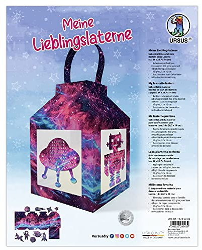 Ursus 18780002 - Laternen-Bastelset Meine Lieblingslaterne Nebula, Komplett-Set zum Selber-Basteln einer Laterne, inkl. Anleitung, ideal für Sankt Martin, Lampion-Umzug oder als herbstliche Deko