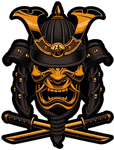 Yakuza Kabuto Maske Samurai Maske Aufkleber Autoaufkleber für Motorrad Fahrrad Roller oder Auto Sticker Japan Yakuza Dämonen Maske Gesicht (23x30cm Yakuza Kabuto Maske Samurai Mask)