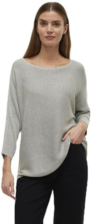 VERO MODA Female Knitted Jumper VMNORA Jumper, Light Grey Mix, M