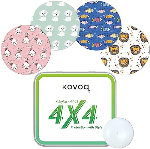 Kovoq Pflaster für Freestyle Libre 2 Sensor,16 Stück Klebstoff Fixierpflaster für Libre 1,Wasserfest Sensitiv Pflaster Bunt mit Tier Muster