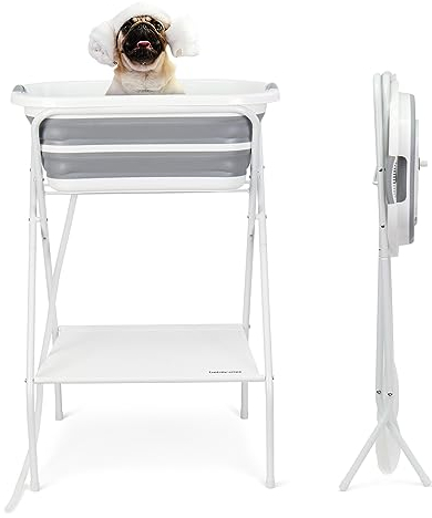 beberoad Bañera elevada para perros y mascotas, estación de lavado para aseo, plegable, portátil, para perros pequeños, gatos, mascotas, interior y exterior
