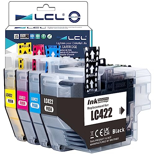 LCL LC422 Tintenpatrone kompatibel für Brother LC-422 LC-422XL LC422XL LC422VAL LC422XLVAL MFC-J5340DW MFC-J5345DW MFC-J5740DW MFC-J6540DW MFC-J6940DW (Schwarz, Cyan, Magenta, Gelb)