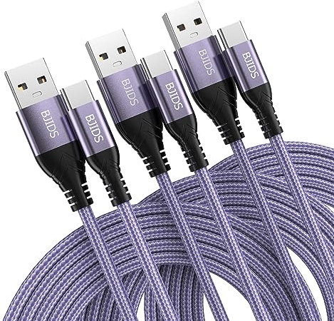 USB C Cable [2M, 3-Pack], USB A to Type C Cable Fast Charging Charger Cord Braided Compatible with Samsung Galaxy S22 S21 S20 FE Ultra S10E S10 S9 Plus 5G, Note 20 10 9, A10e A12 A20 A50 A51