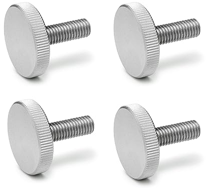 Ganter Normelemente | Flache Rändelschrauben | Rändelschrauben (niedrige Form) | DIN 653-M5-20-NI | 4 Stück | Edelstahl | Gewinde: M5x20
