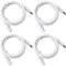 ANLINK 4 Pack 6ft DC Power Extension Cord, 5.5mm*2.1mm Male to Female, White, 2m, 12V DC, Outdoor, Compatible with CCTV, Security Camera, Router, LED Strip, DVR, Standalone, Charging Adapter, Monitor