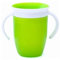 Baby Trainer Cup Sellado de Silicona de 240 Ml, 360 Grados, Asas Dobles, Color Brillante, Fácil de Limpiar, Material Seguro para Viajes a Casa (Pasto verde)