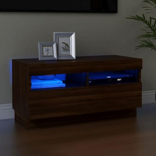 mobile tv,mobile tv soggiorno,mobile porta tv,Mobile Porta TV con Luci LED Rovere Marrone 80x35x40 cmmobile soggiorno,mobile per tv,mobiletto tv,