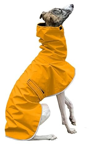 VOODUE Warme Hundejacke, wasserdicht, Whippet-Mantel, Winter, verstellbar, Windhund-Kleidung, warme Winter-Fleece-Kleidung, italienische Windhund-Kleidung (Color : Yellow, Size : XL)