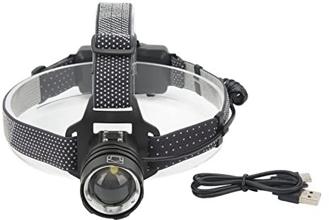 LED-Stirnlampe, XHP50-Glühbirne, Typ C, Wiederaufladbar, Teleskop-Zoom, Heller Scheinwerfer, Camping, Wandern, Stirnlampe Für Outdoor, Camping, Laufen