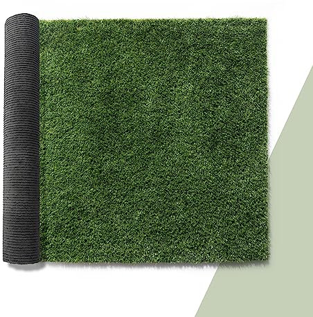 Paco Home Kunstrasen für Garten Balkon Terrasse Rasenteppich Indoor Outdoor Teppich Natürlich Weich Natur Optik Waschbar, Model:25mm, Größe:100x150cm