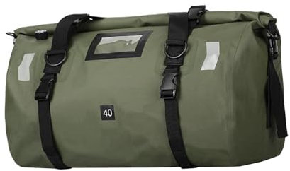 predolo Motorrad-Hecktasche, wasserdichte Satteltasche, Trockentasche, Gepäckträgertasche für das tägliche Pendeln mit dem Motorrad, Grün 66L