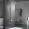 IMEX - Columna Ducha Monomando Blanca con Grifo | Kit de Ducha con Alcachofa y Rociador Antical | Griferia en Latón y Acero Inox S.304 con Barra Extensible | Serie Milos Stick