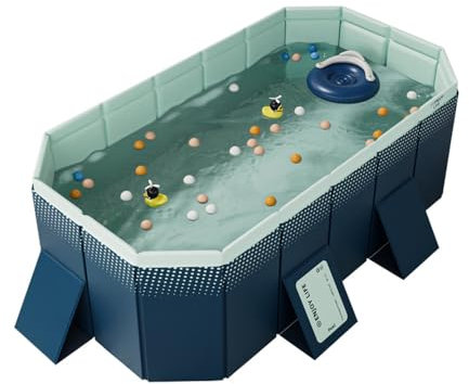 Piscine Pliable sans Gonflable, 6 Tailles de piscines familiales, 3 Couleurs de piscines Portables, Piscine extérieure, Jardin, Piscine à balles d'arrière-Cour (XL)