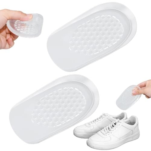 NAROSEBE 1 Paire Talonnettes en Gel de Silicone, 1 cm Talonette Gel Silicone, Coussinets de Talon pour Chaussures, Semelles Intérieures Gel, Semelles de Talon d'Augmentation pour Hommes et Femmes