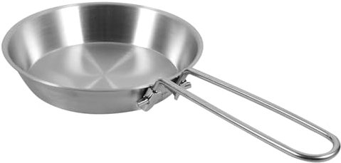 FELTECHELECTR Mini Frying Pan Stainless Steel Nonstick Egg Frying Pan with Folding Handle for Breakfast Portable Egg Pan for Easy Cooking and Cleaning