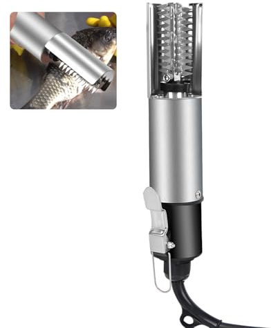 TAZZOR Fischschupper Elektrisch Edelstahl Elektrischer Fischschupper Entferner Automatischer Fischschuppen-Entferner Wasserdicht