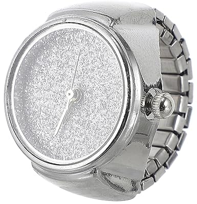 VALICLUD Ringuhr Geburtstags-Dekorring Herrenuhr Herrenringe Vintage-Uhren für Herren Modeuhr zwillengummi Schmuckuhr für paare Bewegungsring Uhrenringe für Damen Legierung Silver