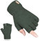 SUTIYO Fingerlose Handschuhe Herren Damen, Kaschmir Strick Handschuhe Warme Ohne Finger, Fingerless Gloves Winterhandschuhe Arbeits Autofahren Radfahren Sport（Grün）