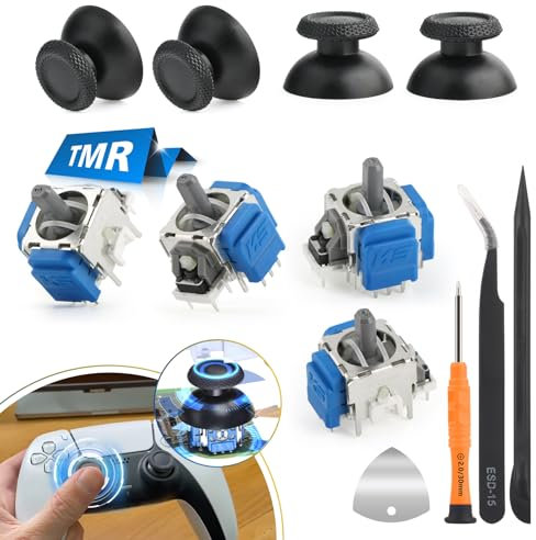 YWLRONG PS5 TMR Elektromagnetischer Joystick Ersatz für Sony PlayStation 5 PS5 Controller Anti-Drift Sticks mit Thumbstick Zubehör Teile mit Reparaturwerkzeugen