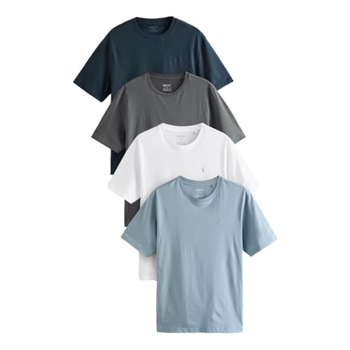 NEXT Herren T-Shirts aus 100% Baumwolle im 4er-Pack