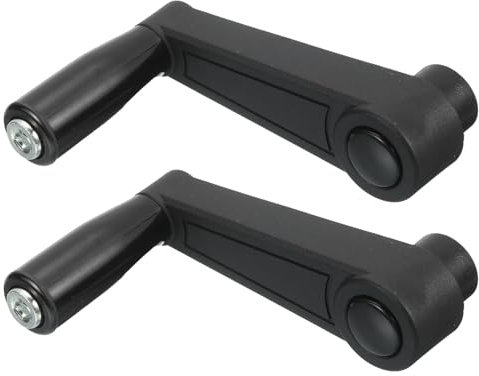 sourcing map 2Pcs 10x105mm (Dia x L) Revolving Handwheel Machine Handle, Universal Lathe Crank Grip Replacement for Industry Lathe Milling Grinding Machine, Black (Round Hole)