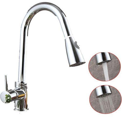 Rubinetto Miscelatore da Cucina, Rubinetto Miscelatore da Cucina a 360 Gradi con doccetta Estraibile, fornisce impostazioni per Acqua Calda e Fredda, Rubinetto per lavello con Maniglia Singola