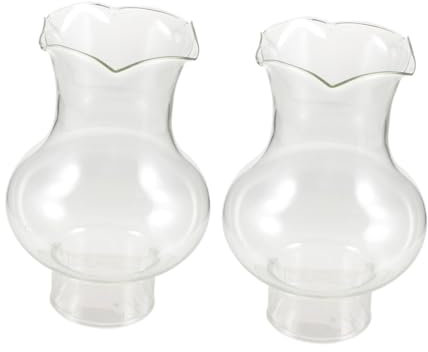 POPETPOP Abat-Jour En Verre Transparent 3Cm Pour Lampes À PéTrole - Parfait Pour Lampes À Huile Anciennes Installation Facile Ambiance Romantique Accessoire