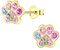 FIVE-D Ohrringe Pfote Tatze Hund 925 Sterling Silber gold Kinder Damen Mächen (Gold-Bunt)
