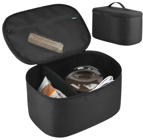 Waxing Kit Storage Bag – 12 Inches Nylon Organizer Case | Portable Wax Heater Bag – Thick Divider Carry Tote for Wax Cans Beans Supplies Ideal for Travel Home Salon Hair Removal