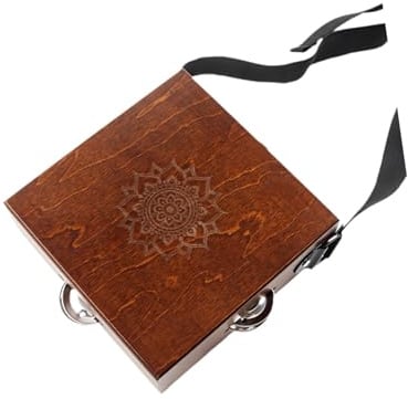 Folpus Tragbares Cajon-Tamburin-Musikinstrument-Shaker für Musiker und Straßenauftritte, Quadratisch Braun