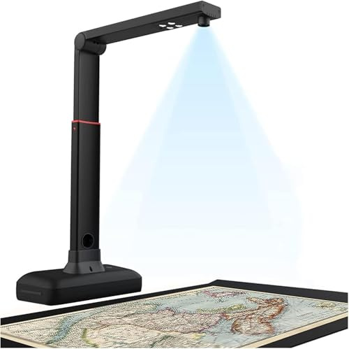 A2-Großformat-Buchscanner, höhenverstellbarer 23-MP-Kamerascanner, automatisches Glätten und Teilen von Buchdoppelseiten, OCR-Texterkennung, for Arbeit, Manuskripte und Karten.