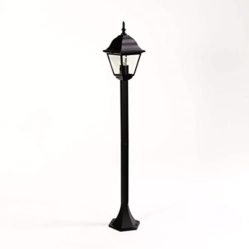 Licht-Erlebnisse Kandelaber Außenleuchte MILANO Laterne Stehleuchte Aluminium Glas H:105 cm E27 fassung Landhaus Stehlampe Outdoor Garten